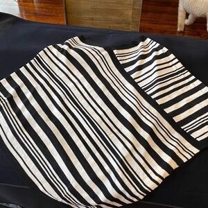 Ellen Tracy Black and White Striped Knit Top